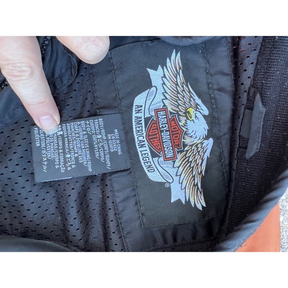 Mens HARLEY DAVIDSON Embroidered LOGO Nylon Zip Bomber Mesh Lined Jacket - Picture 10 of 10